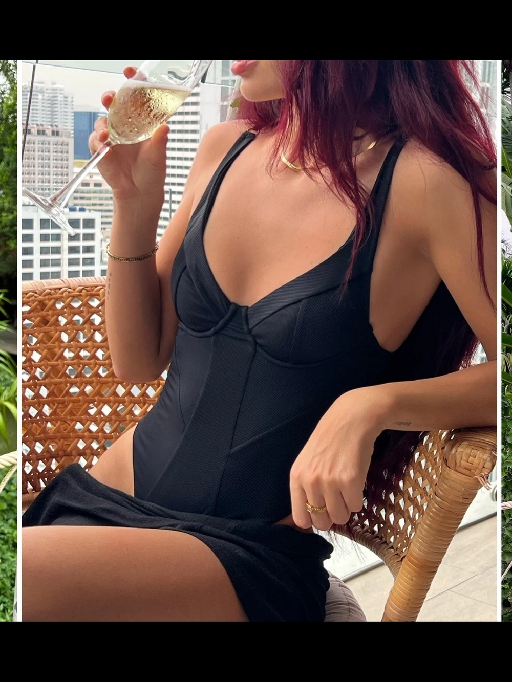 NWT Hoaka Black Lined Bodysuit/ Bathing suit